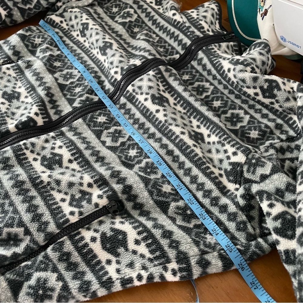 Vintage L.L.Bean Navajo Print Full Zip Fleece Jacket Womens L/XL - Picture 5 of 6